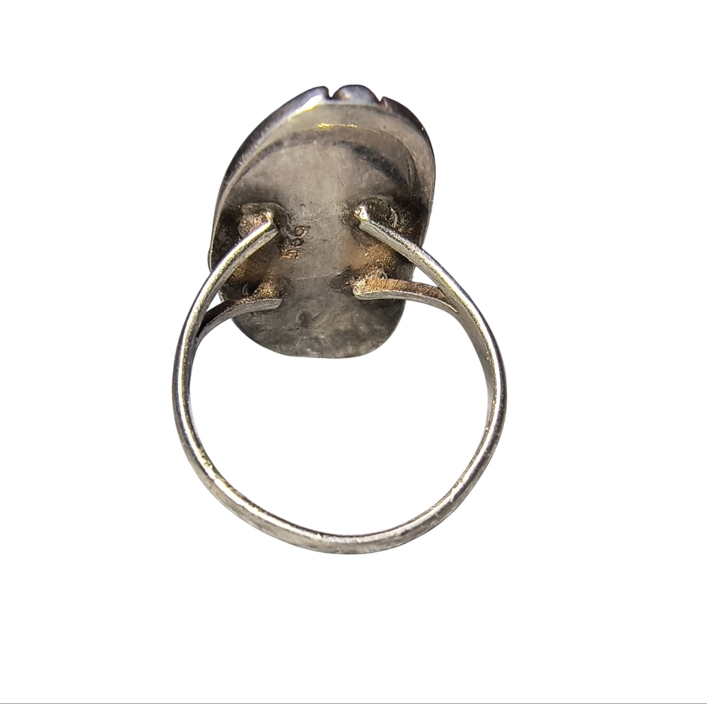 Vintage Tiger Eye And Sterling Silver Southwest Style Split Shank Ring - Picture 8 of 11